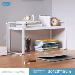 Shelf Desktop Storage  Bookshelf Student Desk Shelves Racks Office Computer Desk Tiered Cabinet Home Storage Holders Organizer - Image 24
