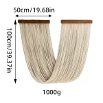 Large Macrame Wall Hanging Tapestry with Wooden Stick Hand-Woven Bohemia Tassel Curtain Tapestry Wedding Backgrou Boho Decor - Image 2