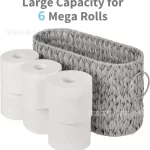 Stylish Wicker Woven Toilet Paper Storage Large Capacity Household Bathroom Storage Basket With Handles Sundries Storage Basket - Image 2
