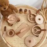 Natural Wood Children's Preschool Toys Fruits And Vegetables Simulation Play House Kitchenware Cognitive Wooden Model Toys - Image 2
