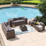 Aoxun 6/7/8/11 Piece Patio Furniture Set Wicker Rattan Outdoor Sectional Sofa Set with Coffee Table - Image 22