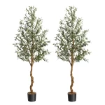 1Pc/2Pcs Artificial Olive Tree 4ft / 5ft / 6ft, Large Artificial Plants Fake Plastic Plants in Pot for Home Bedroom Decor - Image 12