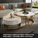 Round Unique Coffee Tables Waterproof Modern Simple Metal Coffee Tables Aesthetic Organizer Muebles De La Sala Home Decoration - Image 43