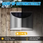 Solar LED Light Outdoor Wall Lamp IP65 Waterproof Solar Powered Sconce Lights for Garden Fence Stair Step Patio Yard Decoration - Image 2