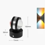 Modern Wall Sconce Double Sided Lens Sunset Bedside Painting Aisle Home Atmosphere Wall Scone 360° Rotating Wall Lamp - Image 9