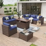 Aoxun 6/7/8/11 Piece Patio Furniture Set Wicker Rattan Outdoor Sectional Sofa Set with Coffee Table - Image 30