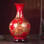 New Chinese Style Vase Jingdezhen Yellow Crystal Glaze Flower Vase Home Decor Handmade Shining Famille Rose Vases - Image 5