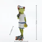 Cute Frog Playing Tennis Police Animal Model Statues 16cm Collectible Figurine Art Ornament Home Living Room Tabletop Decor Item - Image 8