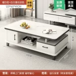 Modern LED TV Stand for Televisions Up Coffee Table Glass Shelves and Drawer Gaming Entertainment Center with Multiple Cabinet - Image 14