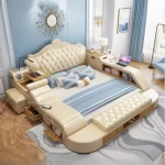 Headboard Storage Double Bed Queen Drawers King Size Smart Bed Luxury Princess Modern Letto Matrimoniale Bedroom Furniture - Image 4