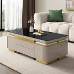 Modern Marble Folding Coffee Table With Storage For Living Room, Table Basse Furniture For Terrace And Lounge Side Table Möbel