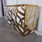 Party Furniture LED Lights Gold Engraved PVC Bar Table Acrylic Wedding Dining Table - Image 3