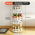 Rotatable Kitchen Storage Rack kitchen Accessories Spice Storage Rack Clean Storage 360 Degrees Rotatable Organizer Turntable - Image 18