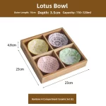 Wooden Tea Cooking Tray Utensils Nine Grids Hot Pot Restaurant Sauce Dish Fruit Platter Four  Grids Ceramic Dishware - Image 6