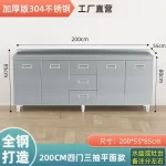 304 Stainless Steel Sideboard Kitchen Multi-door Cabinet Cupboard Dining Room Locke Kitchen Storage Adjustable Shelf Cabinet - Image 25
