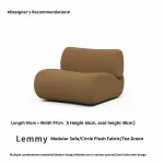 Vacuum-Compressed Modular Sofa, Wabi-Sabi Sherpa Fabric Sectional with High-Elastic Foam, Cream Mid-Century Style, Space Saving - Image 7