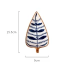 Japanese Ceramic Appetizer Serving Plates Set Hand-painted Underglaze Leaf Design Sauce Dishes for Sushi Salads and Condiments - Image 10