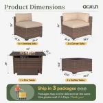 Aoxun 6/7/8/11 Piece Patio Furniture Set Wicker Rattan Outdoor Sectional Sofa Set with Coffee Table - Image 6