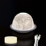 2026 New Cute Cat LED Light Electronic Lamp Ceramic Candle Holder Living Room Decorative Table Top Items Party Birthday Gifts