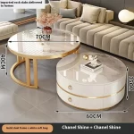 Modern Round Coffee Tables Metal Nordic Glam Minimalist Coffee Tables Simple Decor Mesa Auxiliar Salon Living Room Furniture - Image 13