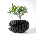 Eco-Friendly 3D Printed Flower Pot Irregular Geometric plant pot with Textured Lines for Tabletop Decor & Sustainable Gift - Image 9
