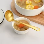 1Pcs Gold Stainless Steel Long Soup Spoon Cooking Utensils Kitchenware Skimmer Colander Frying Spatula Kitchen Accessories - Image 5