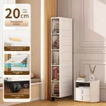 Swivel Wheel Mobile Kitchen Storage Rack, Waterproof & Dustproof Space-Saving Cabinet Shelf for Spices, Books, Toys & Snacks - Image 8