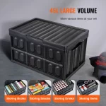SucceBuy 45L/65L Collapsible Storage Bins Folding Stackable Utility Garage Crates W/ Lids Handles for Clothes Snack Toys Grocery - Image 2