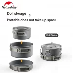 Naturehike Outdoor Tableware Pot Frying Pan Kettle Aluminum Alloy Portable Kitchenware Camping Cookware Picnic Jacketed Kettle - Image 5