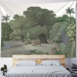 Tropical rainforest tapestry European style jungle wall hanging living room tapestry home wall decoration bed sheets picnic mats - Image 3