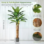 Artificial Banana Tree 7FT/6FT/5FT, Faux Banana Tree with Grey Planter, Artificial Plants with Fake Banana Leaves Plant for Home - Image 8