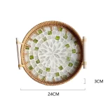 Rattan Tray Plates Afternoon Tea Tray for Serving Food Trays to Serve Food Plate Snack Dish Dessert Fruit Dry Sweets Cake Home - Image 10