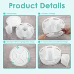 360° Rotating Desk Organizer With 7 Removable Bins – Multi- Pen Holder Stationery Organizers Accessories Office School Supplies - Image 4