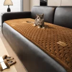 1pc Quilted Thick Plush Sofa Cover. Corduroy Edging, Non-Slip & Warm. Pet-Friendly, Washable. Fits 1/2/3/-Seat & Combination.