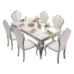 Marble Luxury Dining Table Unique Gold Individual White Italian Dining Table Rectangular Design Mesa Comedor Home Furniture - Image 5