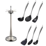 Gold Cooking Tool Set Silicone Head Kitchenware Stainless Steel Handle Soup Ladle Colander Set Turner Serving Spoon Kitchen Tool - Image 20