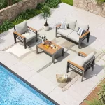 Aoxun Aluminum Patio Furniture Set 4/5/7 Seats, Oversized Outdoor Sectional with Washable Thick Cushions, Coffee Table - Image 10