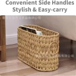 Stylish Wicker Woven Toilet Paper Storage Large Capacity Household Bathroom Storage Basket With Handles Sundries Storage Basket