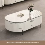 Modern Decorative Coffee Tables Luxury Decor Metal Minimalist Coffee Tables Unique Oval Stolik Kawowy Living Room Furniture - Image 18