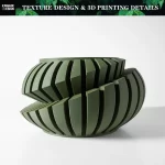Eco-Friendly 3D Printed Flower Pot Irregular Geometric plant pot with Textured Lines for Tabletop Decor & Sustainable Gift - Image 2