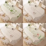 Oval dining tablecloth, washable waterproof oil-proof heat-resistant new luxury table cover for living room tea table - Image 5