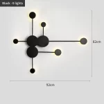 Modern Geometric LED Wall Sconce Black Metal Abstract Molecular Wall Lamp Living Room Bedroom Art Decor - Image 11