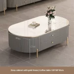 Modern Decorative Coffee Tables Luxury Decor Metal Minimalist Coffee Tables Unique Oval Stolik Kawowy Living Room Furniture - Image 19