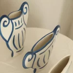 Nordic Ins Hand-painted Striped Shape Ceramic Vase Ornaments Living Room Bedroom Flower Arrangement Art Vases Wedding Decoration - Image 5