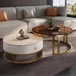 Round Unique Coffee Tables Waterproof Modern Simple Metal Coffee Tables Aesthetic Organizer Muebles De La Sala Home Decoration - Image 2
