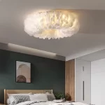 Modern Feather Led Ceiling Lamps Nordic Romantic Warm Bedroom Ceiling Lights Home Lighting Living Room Decor Lamp Luster Fixture