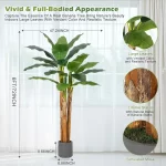 Artificial Banana Tree 7FT/6FT/5FT, Faux Banana Tree with Grey Planter, Artificial Plants with Fake Banana Leaves Plant for Home - Image 7
