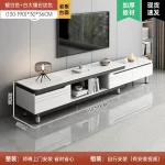 Modern LED TV Stand for Televisions Up Coffee Table Glass Shelves and Drawer Gaming Entertainment Center with Multiple Cabinet - Image 15