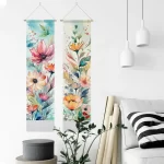 Boho Floral Tapestry Wall Hanging ,Botanical Tapestries, Gardens Wall Art Tapestry for Home Decor 12.8 x 51.2 Inches - Image 5