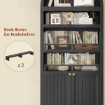 81-inch tall arched cabinet, bookcase with storage space, six-tiered bookshelf in a medieval-modern style, Customizable - Image 3